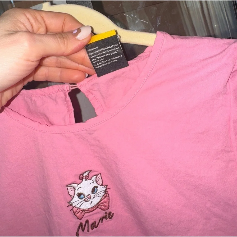 Disneyland Tokyo Marie embroidered dress girls aristocats short sleeve bubblegum